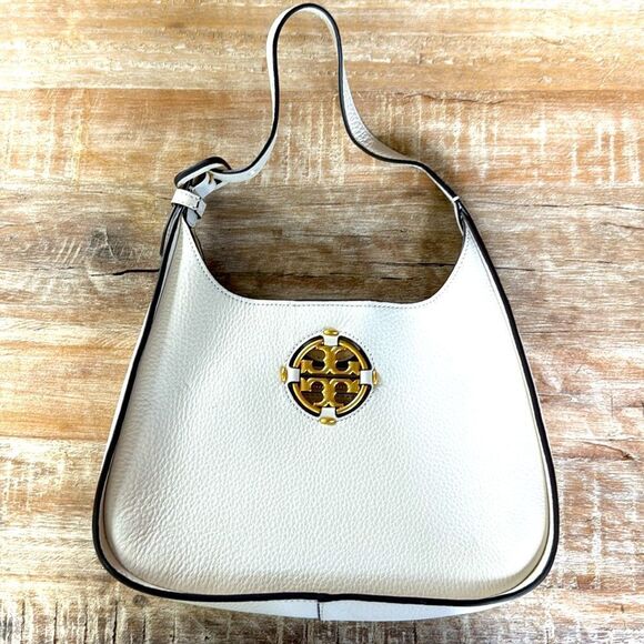 Tory Burch WhiteCrean Gold Miller Hobo Shoulder cross body like new - Picture 1 of 6